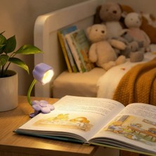 Hsc Bilişim Uravas Store® Çiçek Model Mandallı LED Kitap Okuma Lambası – Kıvrılabilir Esnek Gövdeli, Taşınabili