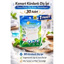 Hsc Bilişim Ksmart Kürdanlı Diş Ipi 30 Adet Floss Picks Diş Arası Temizleyici 1 Paket