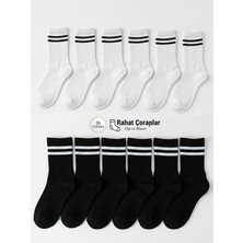COUSEN 12 Çift Pamuklu Kolej Çorap | Çemberli | Günlük | Comfort | Egzersiz  | Fitnes | Spor