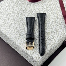 Kuzgun Deri Samsung Galaxy Watch 4 5 6 7 40 44MM Fe Uyumlu Watch 3 41MM, Gear, Sport, Active 2 Serileriyle Uyumlu Saffiano Deri El Yapımı 20MM Akıllı Pimli Saat Kordonu, Galaxy Watch Kadın Kordon