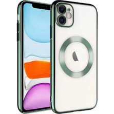 Apple iPhone 11 Uyumlu Kılıf Wireless Şarj Özellikli Sert Pc Zore Riksos M-Safe Kapak