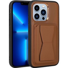 Apple iPhone 13 Pro Max Uyumlu Kılıf Kartlıklı Standlı Pu Deri Zore Memo Kapak
