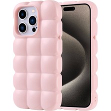 Apple iPhone 15 Pro Uyumlu Kılıf Silikon Parlak Esnek Yumuşak Kabartmalı Zore Dom Dom Kapak