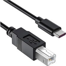 Tb1-2 Type-C To USB B Telefon Bilgisayar Tablet Için Mıdı Org Elektrikli Piyano Yazıcı Konnektörü Çevirici Kablo (2metre)