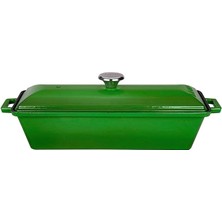 Döküm Ekmek Kabı/terrine 11X29CM - Yeşil
