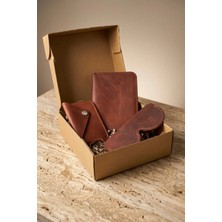 Oh Deer Leather Hakiki Deri 3'lü Hediye Seti – Pasaportluk & Kartlık & Gözlük Kılıfı