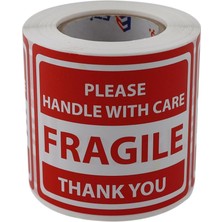 Etiketler , Hazır Al Hızlı Al Fragile Roll Label 70MM x 80MM 250 Pcs "please Handle With Care Thank You" Coated Stickers