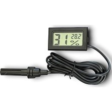 Nem Ölçerli Iç Veya Dış Sıcaklık Ölçer Ev ve Bebek Odası Siyah Higrometre Termometre