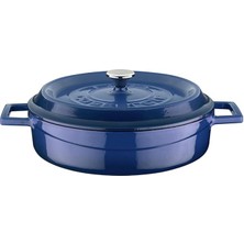 Döküm Çok Amaçli Yayvan Tencere Çap(Ø) 24 cm -Trendy Mavi