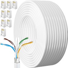 Ethernet Kablosu 40 Metre Cat 6 Yüksek Hızlı 1000MBPS 250MHZ Koruması Internet Kablosu Beyaz Lan Kablosu Uzun 130FT Network Kablosu 40M Kurulum Ethernet Kabloları