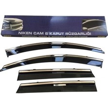Megane 4 Sedan ile Uyumlu Kromlu Cam Rüzgarlığı 4lü Set 2016 ve Üstü