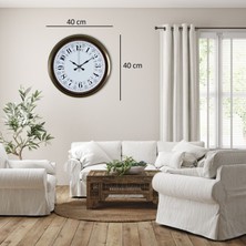 LTG Nova Eskitme Motifli 40 cm Metal Duvar Saati