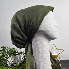 Anatölye Haki Yeşili Tülbent Eşarp Bone - Kaymaz Terletmez (Kaymayan)