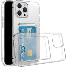 Apple iPhone 14 Pro Max Uyumlu Kılıf Kartlıklı Şeffaf Zore Setra Clear Silikon Kapak