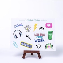 Renkli Notebook Sticker Seti, Work, A5 2 Sayfa