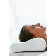 Ortopedik Visko Yastık Boyun Fıtığı Boyun Düzleşmesi Boyun Ağrısı Destekli Lüks Yastık, Figiza, Beyaz, Standart