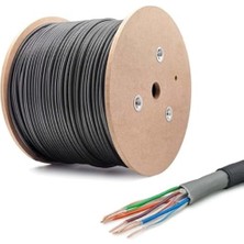 Metre Dış Cephe Cat6 Kablo 50 Metre Siyah Ethernet Kablosu Dış Ortam