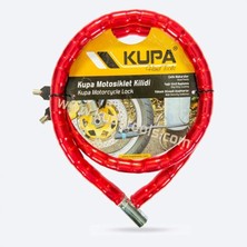 Çelik Motosiklet Kilidi, 22MM Zincir Boğumlu Anahtarlı Kilit 1,5 Metre - Puset - Bisiklet - Scooter