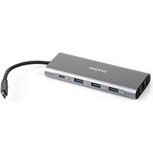 USB 3,1 Type C 9 In 1 Ethernet/hdmı/tf Sd Kart Okuyucu/usb 3,0 / Kulaklık Çoklayıcı Dönüştürücü Çevirici Hub (DK-AC-U31X36)