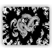 Esports Edition Mouse Pad 48X40 cm Gaming Oyuncu Mousepad (White Dragon, 48X40 cm (3mm Kalınlık))