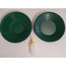 mekanik gold pan altın eleme tavası (1 pan - 1 pan üstü elek - 1 vakum pompa) kargo dahil  (yeşil)