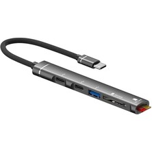 USB 3.0 Type-C 5in1 Port Çoklayıcı Hub Alüminyum Slim Kasa - AL4123