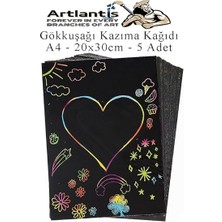 Artlantis Sihirli Gökkuşağı Kazıma Kağıdı A4 5 Yaprak Siyah 20x30 cm Yüksek Kalite Ürün Rainbow Paper