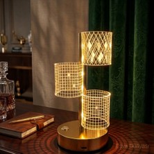 Eşya Dünyası Lüks Tasarım Geometrik Desenli Dekoratif Gece Lambası ve Masa Lambası