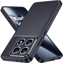 Mi 14T Pro Kılıf Kamera Korumalı Karbon Desenli Uzun Ömürlü Renk Atmaz Koruyucu Silikon Kapak