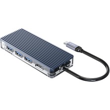 7 Portlu USB 3.0 100W HDMI Tf/sd Kart Okuyucu Çoklayıcı Hub Gri
