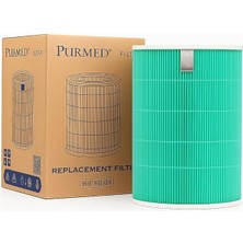 Xiaomi Mi 1/2 / 3 / Pro Uyumlu Hepa + Değiştirilebilir Karbon Filtre – Yeşil, H13 Filtrasyon,