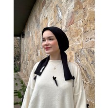 Anatölye Siyah Mio Kumaş Eşarp Bone - Kaymaz Terletmez (Kaymayan)