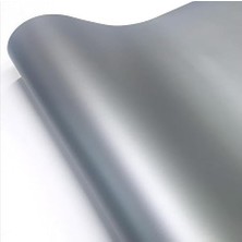Stickerart Silver Gümüş Renk Yapışkanlı Folyo Mat Yüzey 61 cm 1 Metre