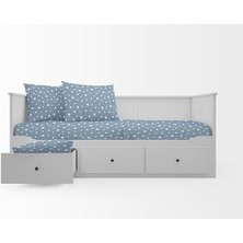 60X120 Lastikli Ranforce Bebek Çarşaf Takımı-Mavi Yıldızlı (Mavi / 60 Cm)
