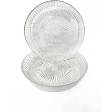 Eksen Parıs Dik Kenarlı Cam Salata Kasesi 25 cm 2'li Set | Büyük Boy Cam Servis ve Sunum Kasesi