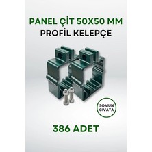 Plastik Panel Çit 50X50 mm Profil Kelepçe - Somun + Cıvatalı (386 Adet) (Yeşil)