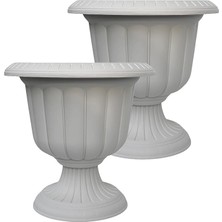 Adet Plastik Ayaklı Saksı Seti 6 Lt Iç ve Dış Mekan Çiçek Saksısı 30X29 cm Kırık Beyaz
