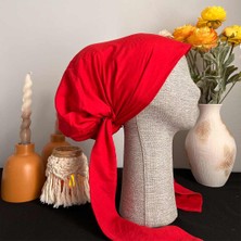 Anatölye Kırmızı Tülbent Eşarp Bone - Kaymaz Terletmez (Kaymayan)