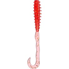 Craft Red Back Curly Tai Rubber Worm Tmw-Cul #005 Red Glitter