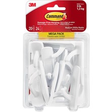 Utility Kanca Mega Paket, Orta, Beyaz, 20 Kanca (17001 Mpes)