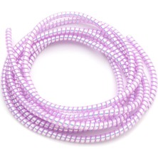 Şarj Aleti Kablosu Kablo Kordon Koruyucu Spiral Sarma Kılıf Koruma (Lazer Pembe)