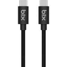 BX-UC02C 60W Type-C To Type-C Hızlı Şarj ve Data Kablosu 1.2 Metre Siyah