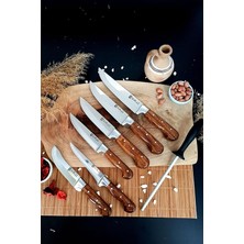 Sürmene Orijinal El Yapımı Mutfak Bıçak Seti 7 Parça Masatlı