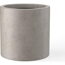 12.6 "dia Yuvarlak Beton Saksı, Modern Stil Büyük Silindirik Bitki Saksısı, Drenaj Deliği ve Iç Mekan Dış Mekan Veranda Için Kauçuk Tapa, Yıpranmış Beton