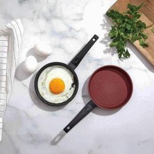 Yanmaz Yapışmaz Granit Kaplama Döküm Yuvarlak Mini Tava, Yuvarlak Yumurta ve Sos Tavası, Mini Yer Kaplamayan Granit Kaplama Döküm Sos ve Yumurta Tavası (14CM)