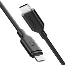 Omars Type-C To iPhone Mfı Lightning Hızlı Şarj ve Data Kablosu Siyah 1 Metre