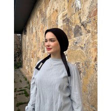 Anatölye Siyah Tülbent Eşarp Bone - Kaymaz Terletmez (Kaymayan)