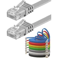 Cat6 Yassı RJ45 Ethernet (Network, Internet) Kablosu (5 Metre, Gri)