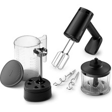 5000 Serisi Güçlü El Mikser Seti 500W, El Blender Aparatı, Doğrayıcı Aparatı, Ölçekli Akıllı Saklama Kabı, 5 Hız Ayarı ve Turbo, HR3781/20