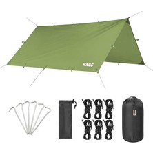 Tarp Gölgelik Tente, Taşınabilir Örtü Branda Çok Işlevli Outdoor Açık Hava Kamp Seyahat Tente Branda Güneşlik Karavan Tente Yan Çadır Gölgelik - 300X400 cm - Yeşil